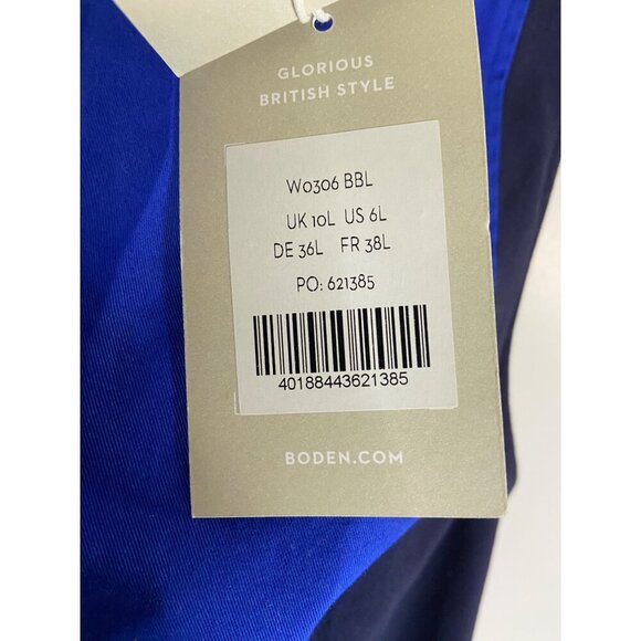 NWT Boden Helena Blue Colorblock Chino Knee Length Cotton Blend Sheath Dress-sz - Picture 4 of 10